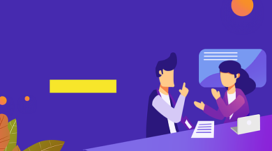 夏季招聘会招聘简约插画手机横图背景