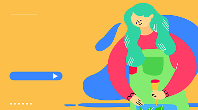 黄色卡通烘焙课程封面背景