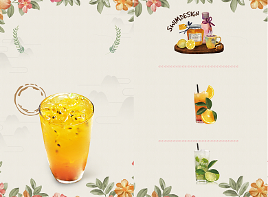 夏日饮品饮料菜单菜谱价目表背景