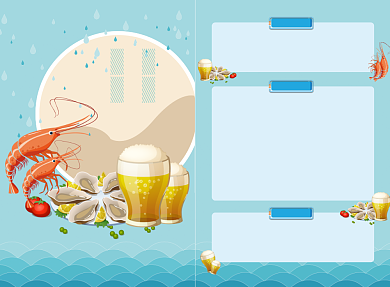 海鲜大排档饭店餐馆单页菜单菜谱背景