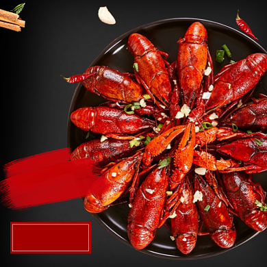 饿了么小龙虾夜宵小吃外卖主图背景