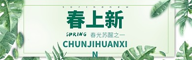 简约清新高端春季焕新淘宝banner