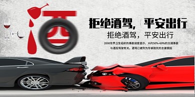 创意公益拒绝酒驾展板
