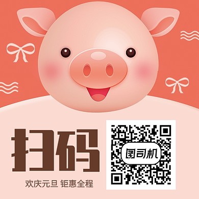可爱猪头微信二维码