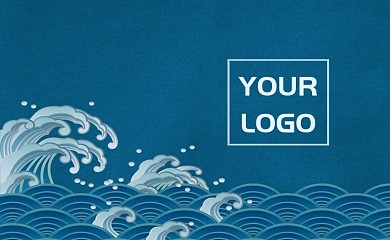 创意时尚海浪大海名片