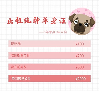 狗出租纯种单身汪朋友圈封面