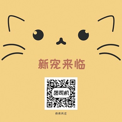 卡通可爱宠物关注二维码