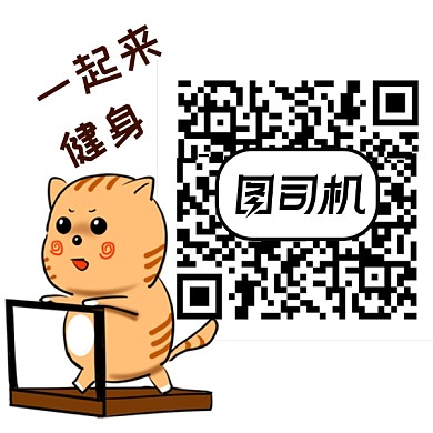 卡通可爱猫咪健身新媒体二维码