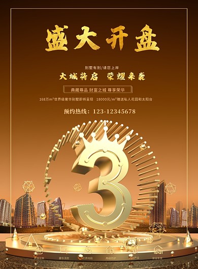 盛大开盘房地产展板海报