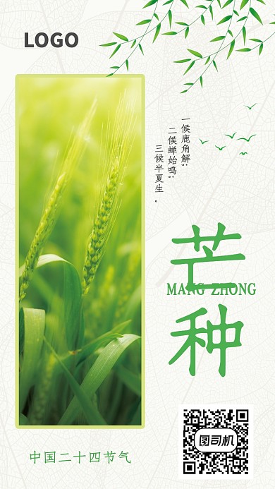创意传统芒种节气海报
