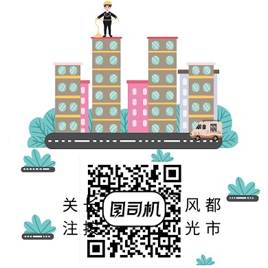 创意卡通都市风景二维码