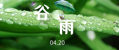 翠绿谷雨节气公众号首图