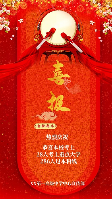 高考喜报手机海报