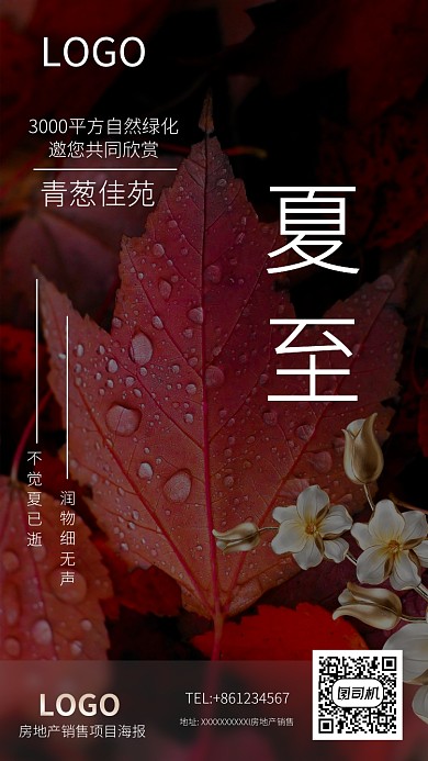 简约创意夏至手机海报