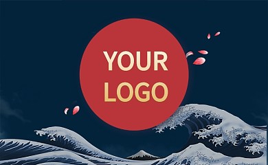 时尚金边海浪商务名片