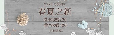 淡雅春夏上新促销淘宝banner