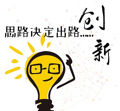 创新灯泡线条黄色简约创意朋友圈封面