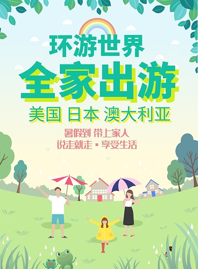 环游世界   旅行社海外游促销海报