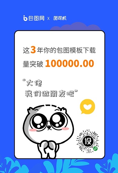 包图三周年创意趣味海报