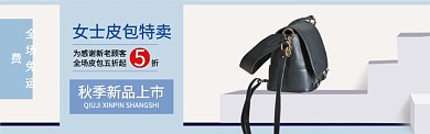 清新简约箱包促销banner