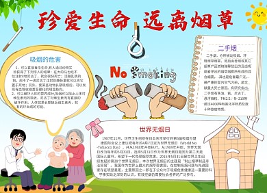 世界无烟日公益宣传小报