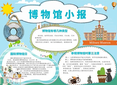 国际博物馆日卡通创意小报
