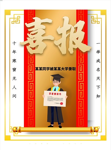 创意大学录取通知海报