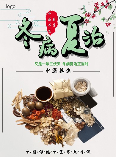 冬病夏治中医养生宣传海报