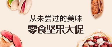 文艺清新简约零食坚果促销公众号首图