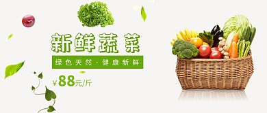绿色天然新鲜蔬菜促销微信公众号素材图片