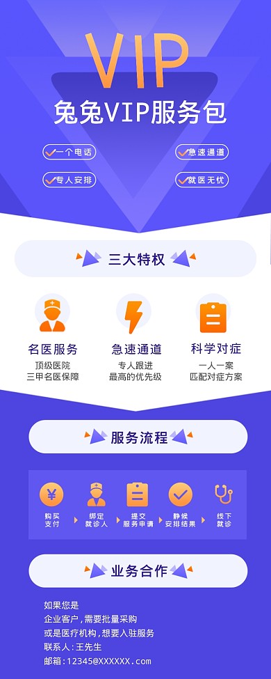 蓝色医疗服务海报