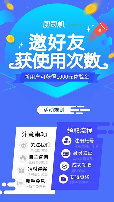 邀请好友注册领红包海报