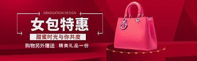 女包百搭简约海报模版banner