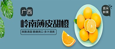 清新鲜果甜橙水果公众号首图