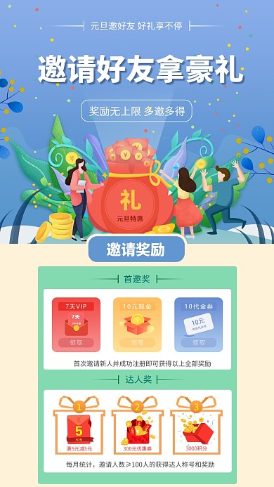 邀请好友拿好礼活动海报