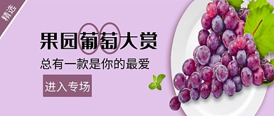 创意紫色蔬果水果葡萄微信公众号素材图片