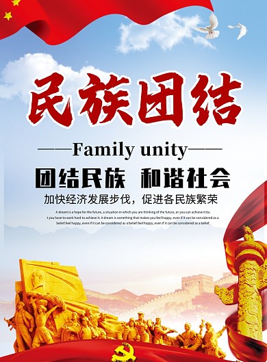 民族团结和谐宣传海报