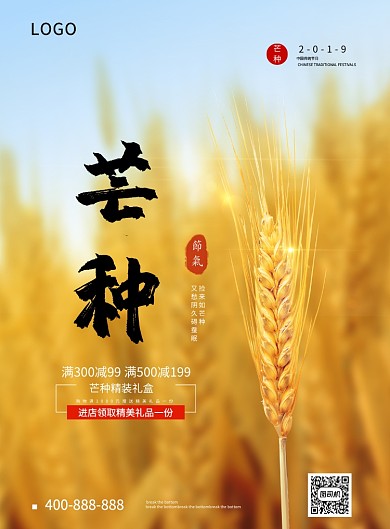 芒种促销销售节日优惠打折海报