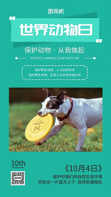 世界动物日科普宣传海报