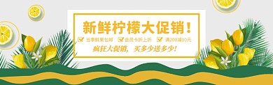 新鲜简约水果柠檬促销淘宝banner