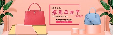 母亲节特惠简约大牌女包定制宣传图淘宝banner