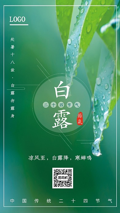 白露节气创意海报