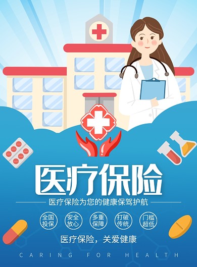 医疗保险医院宣传广告印刷海报