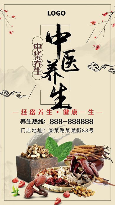 中医养生手机海报