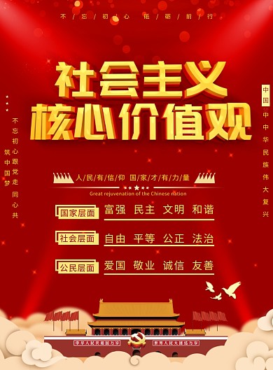 社会主义核心价值观宣传海报
