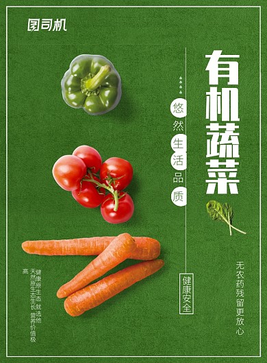 餐饮美食蔬菜瓜果有机蔬菜宣传海报