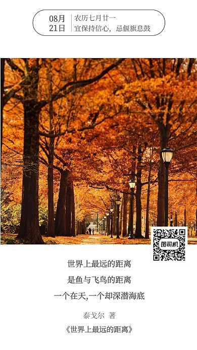 简约风景名人名言手机日签海报