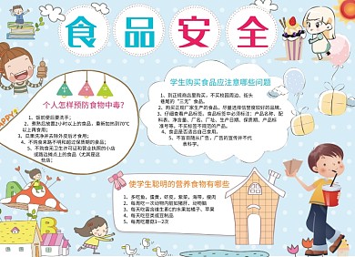 食品安全宣传小报创意卡通手绘