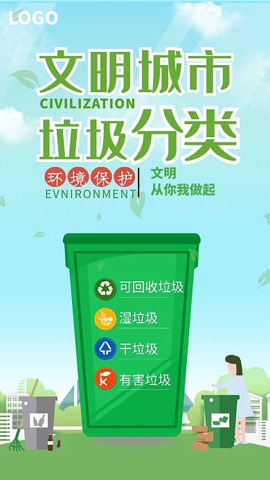 城市环保公益垃圾分类海报