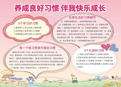 养成学习好习惯宣传小报